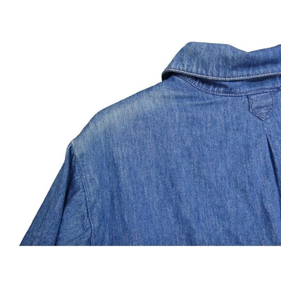 VTG Outback Trading Co‎ Mens M Denim Shirt Blue Short Sleeve Pockets Western - Picture 8 of 9
